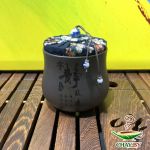 Чайница с разноцветной крышкой 0,25 л (грубая керамика)