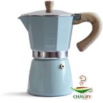 Гейзерная кофеварка Gnali&Zani VENEZIA на 6 чашек индукционная (голубая)