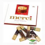 Шоколад Merci ассорти 4 вида молочного шоколада и 4 вида горького шоколада 250 г