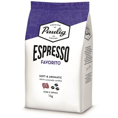 Кофе в зёрнах Paulig Espresso Favorito 80% Арабика 1 кг в мягкой упаковке